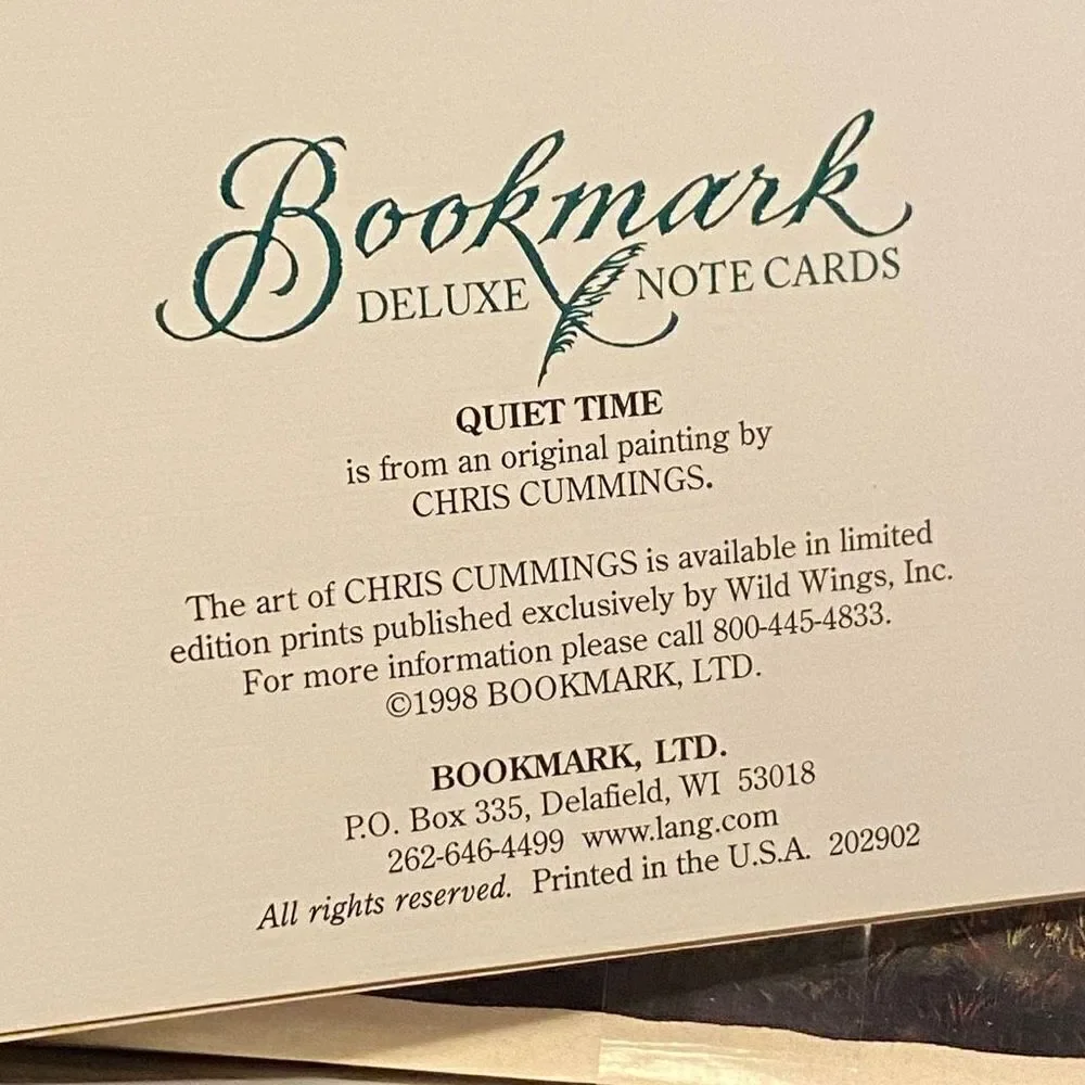 New Bookmark Notecards Quiet Time Horses Cummings